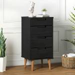 vidaXL Плика MOLDE Черно 40 x 35 x 82 см Масивна борова дървесина (42020935)