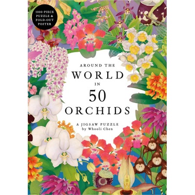 Laurence King Around the World in 50 Orchids 1000 Piece Jigsaw Puzzle | ROYAL BOTANIC GARDENS KEW