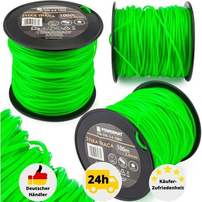 Žací struna do křovinořezu POWERMAT PM-ZTN-2.4-100G, 2,4 mm, 100 m, 5-hranná