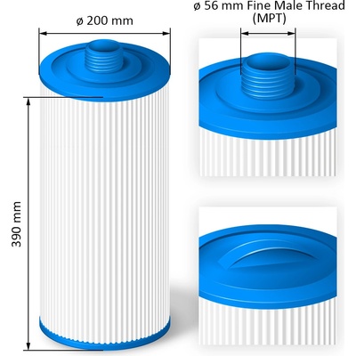 Crystalline Pool Spa Filter Filtrační kartuše SC813 Jacuzzi