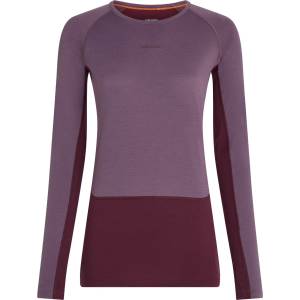 Icebreaker Дамско мериносово термобельо Icebreaker Women's Merino 200 Zoneknit L/S Crewe Merino base layer - Dark Berry / Grey Plum / Cb (115-2824-0212)