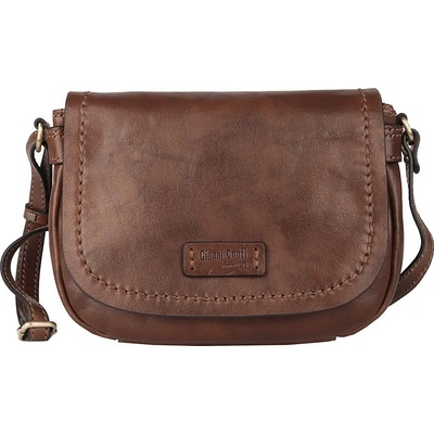 Gianni Conti Malá luxusní kožená crossbody kabelka no. 439 tmavěhnědá