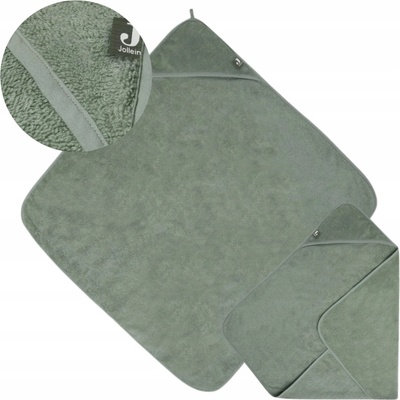 Jollein Osuška s kapucňou froté 75x75 cm Ash Green