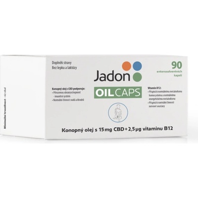 Jadon oil caps CBD kapsle s konopným olejem s 15 mg CBD a vitaminem B12 90 kapslí