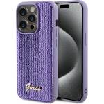 GUESS Калъф за iPhone 15 Pro - Guess Sequin Script Metal (GUHCP15LPSFDGSU) - Лилав