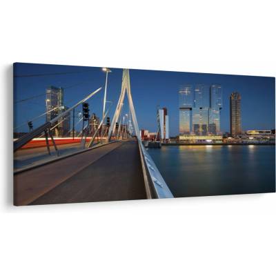 Obraz - Stmívání v Rotterdamu, Holandsko, jednodílný 250x125 cm – Hledejceny.cz