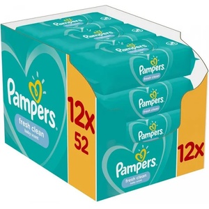 Pampers Fresh Clean мокри кърпи 12 x 52 броя - bubu