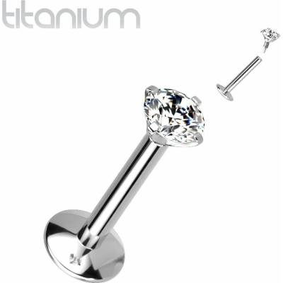 MARRE Piercing do brady titan (1,0 x 8 mm, kamínek 2 mm) TIT1217-100802