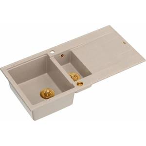 Quadron Вградена композитна мивка Quadron Unique Evan 156 бежово - медно 100x50 см (HQE510050U2_PVDC1_P2O) Мивка за вграждане