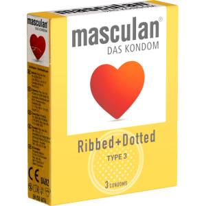 Masculan Single: Typ 3 (ribbed/dotted), 3 condoms