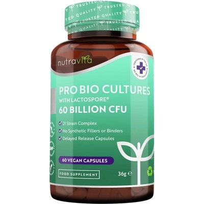 Pro Bio Cultures with Lactospore | 60 Billion Active Cells [60 капсули]