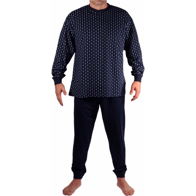 H&F Hopefine Mireček pánske pyžamo s nápletmi W-042C tmavo modrá
