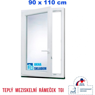 Erkado Plastové okno otevíravé i sklopné levé 900 x 1100 mm Bílé / Antracit – Sleviste.cz