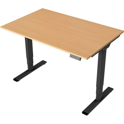 Delso Výškovo nastaviteľný stôl MIDJUSTER 60 x 120 cm buk / čierna