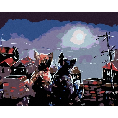 zuty Malování podle čísel Koťata na střeše 100 x 80 cm bez rámu a bez vypnutí plátna 8596530034223