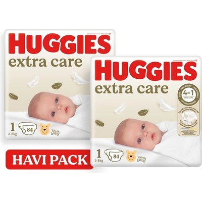Huggies Extra Care Newborn 1 2-5kg Monthly Pack P84x2