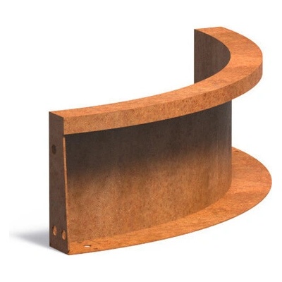 Steel design Cortenový obrubník zahnutý vnitřní 50 x 50 x 20 cm