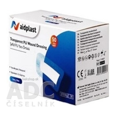 Aidplast Priehľadná sterilná náplasť na rany 5 x 7,5 cm 50 ks