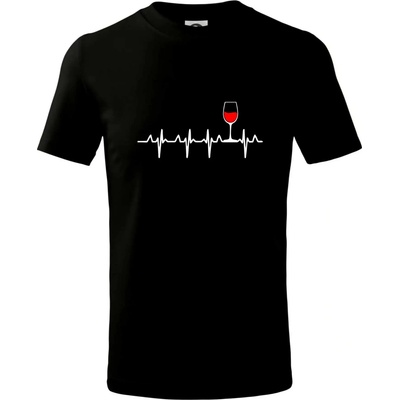 Víno ekg tričko detské čierna
