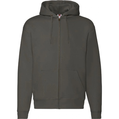 Fruit of the Loom Premium Hooded Sweat Jacket tmavo sivá