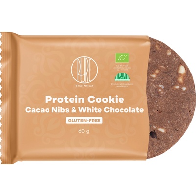 BrainMax Pure Protein Cookie Kakaové bôby & Biela čokoláda BIO 60 g