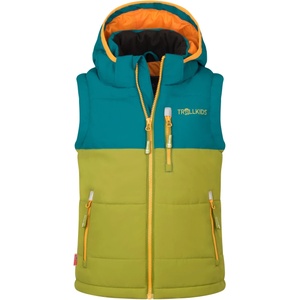 TROLLKIDS Детски синтетичен елек Trollkids Kid's Narvik Vest XT Synthetic vest - Pear Green / Lagoon Green / Sahara Sunset - размер 176 (EU) (703-3028-1520)