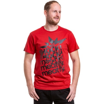 Meatfly pánské tričko Big Shock Shattered Dark červené