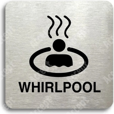 ACCEPT Piktogram whirlpool - stříbrná tabulka - černý tisk bez rámečku
