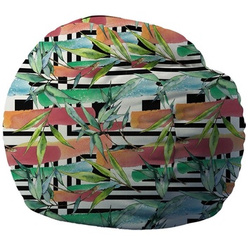 Image 1 of PUFRELAX Барбарон 600л. King Size, Painted Leaves, Перящ се калъф, Пълнеж с микс от мемори пяна и дунапрен, Принт (PUF-M-K-TM-PLV)