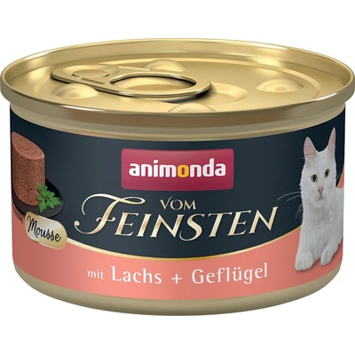 Animonda 24x85г Animonda Vom Feinsten Adult Mousse, консервирана храна за котки - сьомга и птиче месо