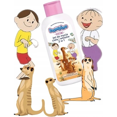 Bambino Kids Bolek and Lolek sprchový gél a šampón 2 v 1 Meerkat 400 ml
