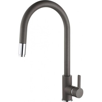 Inter Ceramic Висок смесител за кухня 263006 СИВ, с изтеглящ се душ (263006gray)