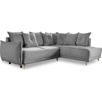 Miuform Сив велурен разтегателен диван (десен ъгъл) Lazy Lukka - Miuform (1822ON16)