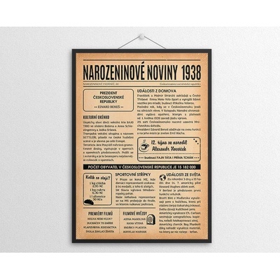 Narozeninové noviny 1938 - jednostranné