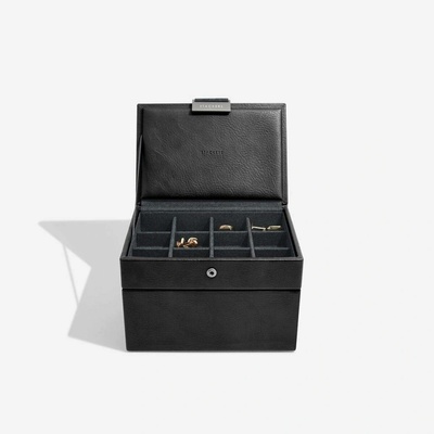 Stackers pánská šperkovnice Black Cufflink & Watch Box černá