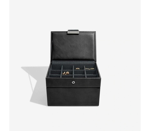 Stackers pánská šperkovnice Black Cufflink & Watch Box černá