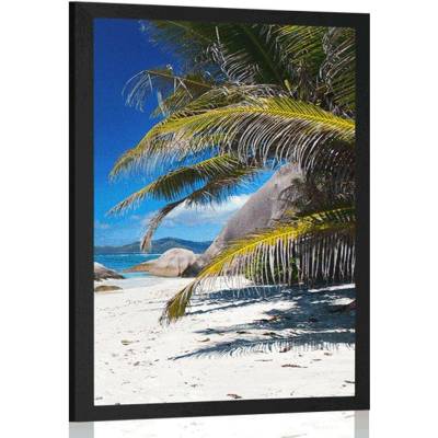 Plakát krásy pláže Anse Source - 60x90 no frame