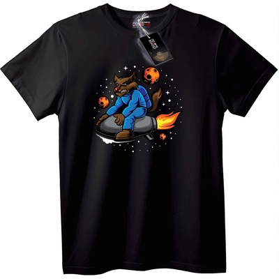 NOONEBRAND Тениска Space Wolf Rocket - L, White