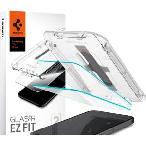 Spigen Стъклен Протектор за Samsung S24, Spigen Glas. tR EZ Fit 2бр. , Прозрачен (AGL07440)