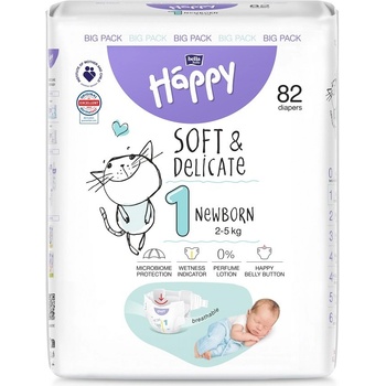 Bella Baby Happy Soft&Delicate 1 Newborn 2–5 kg 82 ks
