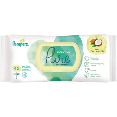 Pampers Pure Protection Coconut dětské jemné vlhčené ubrousky pro citlivou pokožku 42 ks