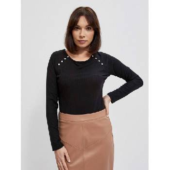 Moodo Черна дамска тениска с дълъг ръкав Moodo Moodo | Cheren | ЖЕНИ | XS