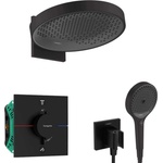 Hansgrohe - Душ комплект с термостат за вграждане, с корпус, диаметър 36 см, 3 струи, матово черно SANI21HHH411 (SANI21HHH411)