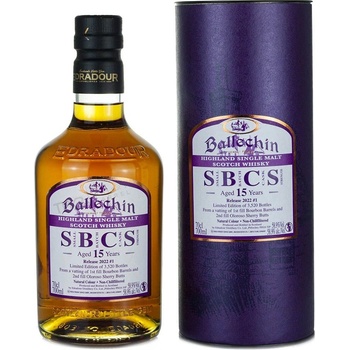 Ballechin 15y SBCS Release 2022 Bourbon & Oloroso 58,9% 0,7 l (tuba)
