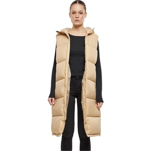 Urban classics Елек Urban classics Long Hooded Puffer vest - Beige (Union Beige)
