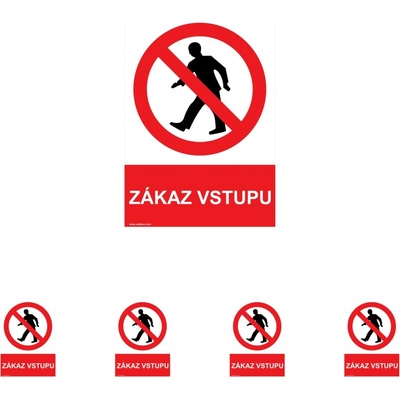 Walteco Zákaz vstupu 210x297mm, formát A4, plastová tabulka Množství: 5 ks , 20028BP1
