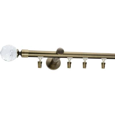 KovovégarnýžeCZ Broadway Globe 19 mm Dvouřadá jezdec s háčkem mosaz antik 480 cm