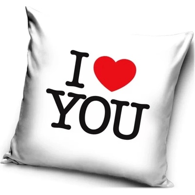Carbotex vankúš s motívom I Love You 40 x 40