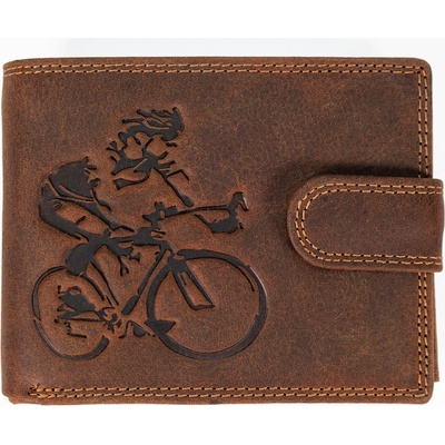 Wild Luxusná pánska peňaženka s prackou Cyklista hnědá