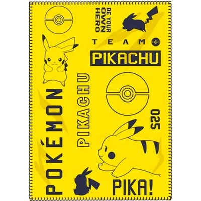 NEW IMPORT Fleecová fleece deka Pokémon Pikachu žlutá